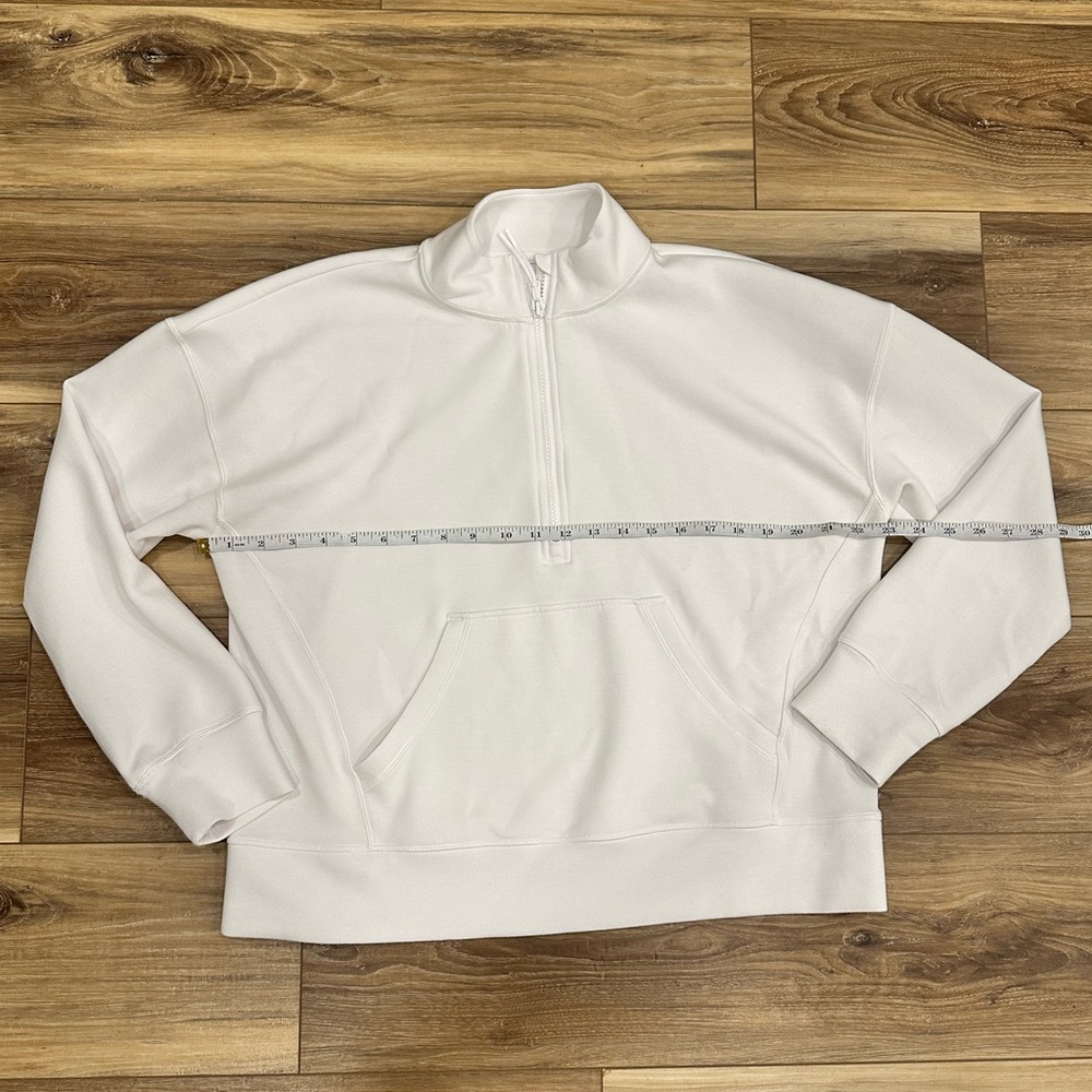 Vineyard Vines Performance Silky Scuba Oversized White Quarter Zip Pullover Sz M - Picture 7 of 13